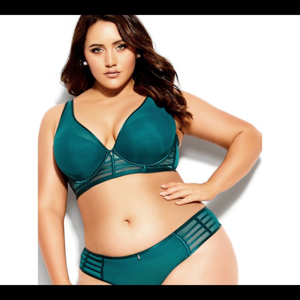 City Chic Arizona Longline Contour Bra - teal